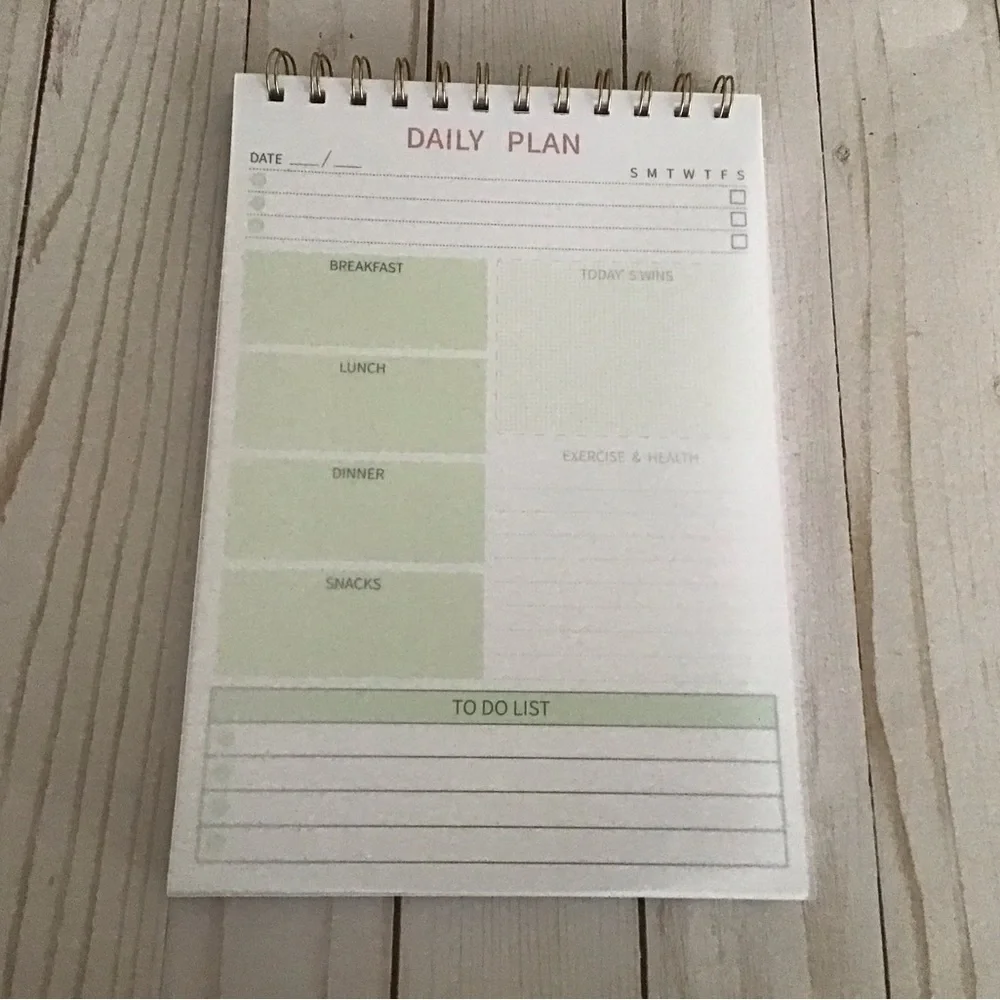 Daily Plan / To Do Spiral Notebook. UNDATED -- BRAND NEW